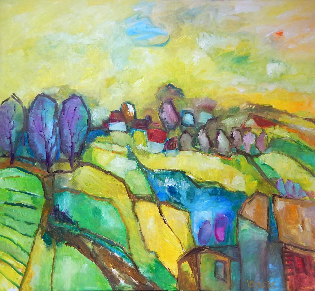 Op een zonnige dag 100x110 cm.kl