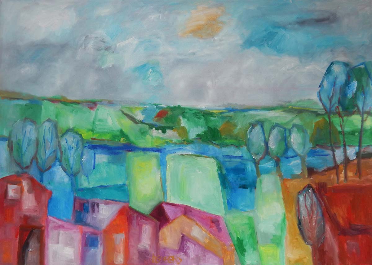 dorp aan de rivier 100x140 nieuw
